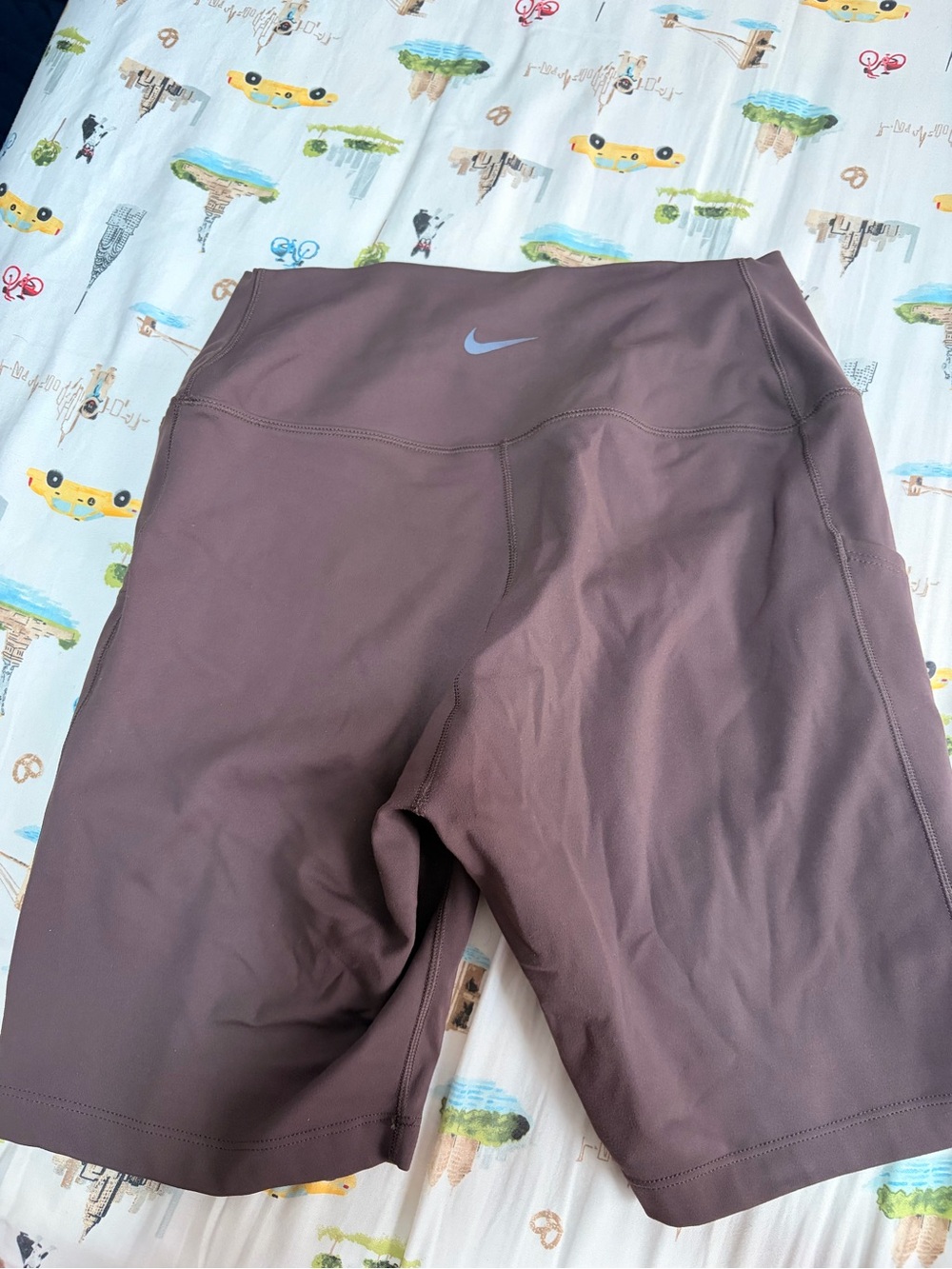 Nike Women's Brown Athletic Bike Shorts with Pockets